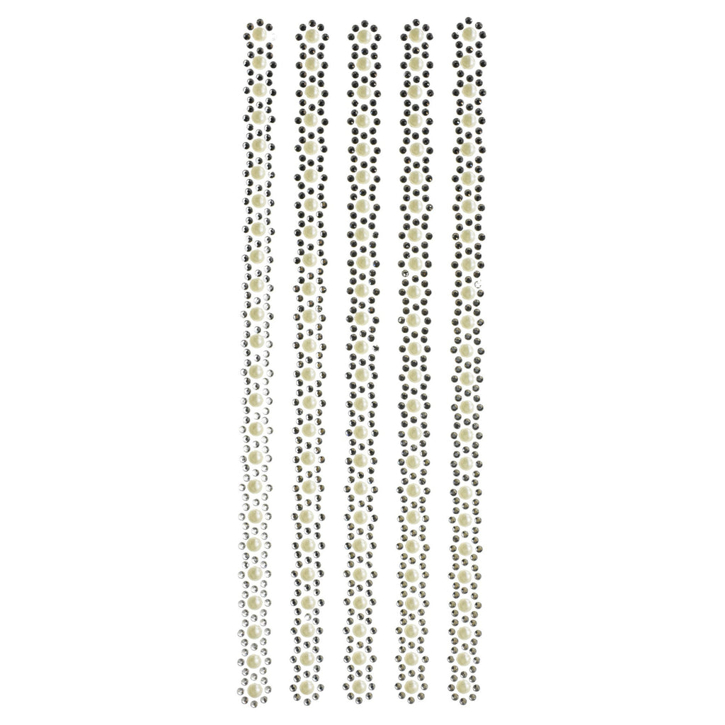 Circle Flower Gemstone Stickers, 10-1/4-Inch, 5-Count - Silver