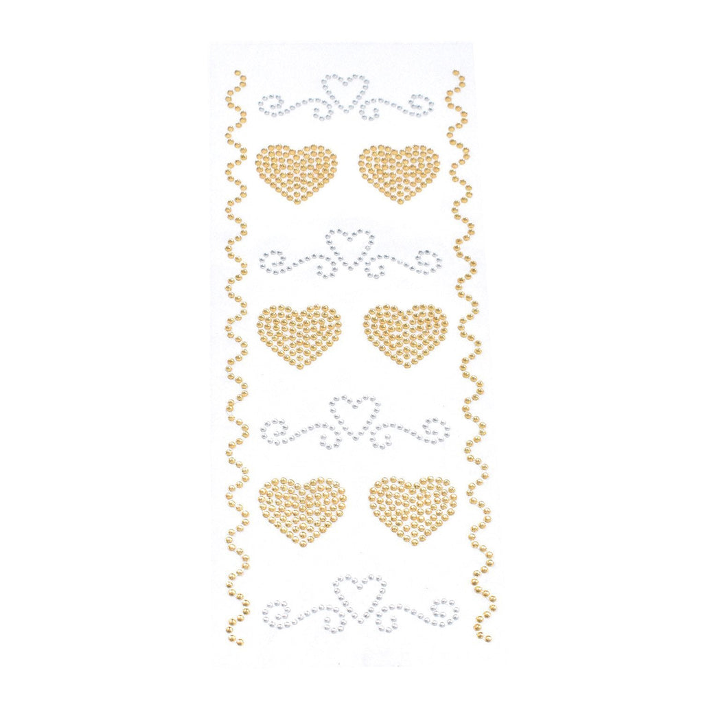 Heart Swirls Gem Art Stickers, 12-Piece