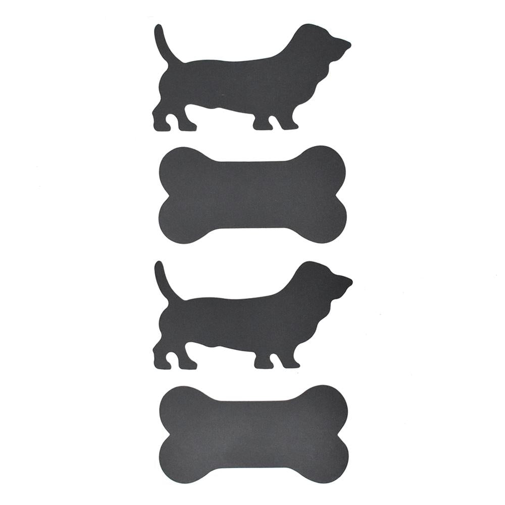 Dog and Bone Chalkboard Stickers, Black, Assorted Sizes, 16-Piece