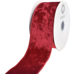 Christmas Satin-Backed Lush Velvet Wired Ribbon, 10-yard