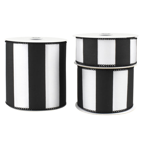Classic Wide Horizontal Stripes Wired Ribbon, 10-yard