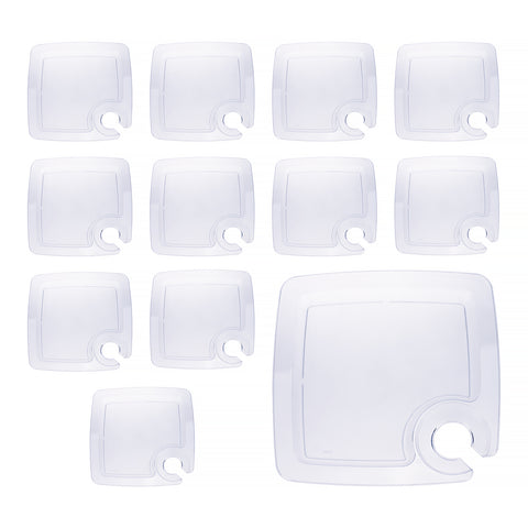 Clear Plastic Plates with Cup Holder, 9-inch, 12-count