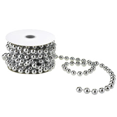Plastic MOT Pearls Garland Ribbon, 10mm, 6 Yards
