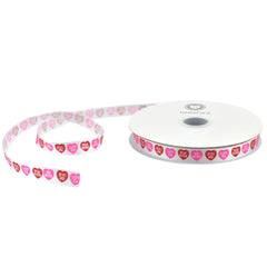 Valentine's Day Candy Hearts Satin Ribbon, 3/8-inch, 10-yard