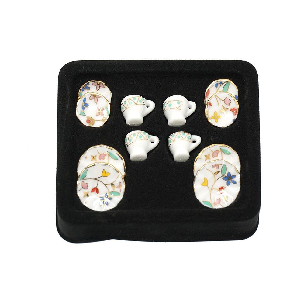 Miniature Ceramic Tableware Set, 12-Piece