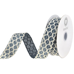 Scallop Weave Burlap Faux Linen Wired Ribbon, 1-1/2-inch, 10-yard