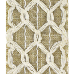 Scallop Weave Burlap Faux Linen Wired Ribbon, 1-1/2-inch, 10-yard