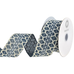 Scallop Weave Burlap Faux Linen Wired Ribbon, 2-1/2-inch, 10-yard