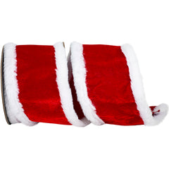 Plush Velvet Faux Fur Trim Wired Edge Ribbon, 5-yard