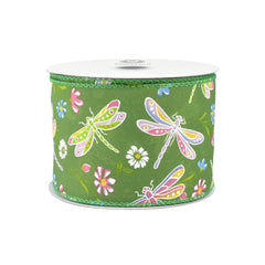Pastel Spring Dragonflies Wired Ribbon, 10-yard
