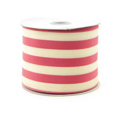 Striped Cotton Ivory Ribbon, 2-1/2-Inch, 10 Yards
