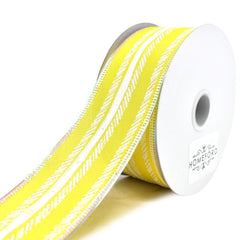 Feathered Stripes Iridescent Edge Satin Wired Ribbon, 10-yard