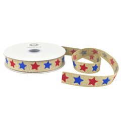 Patriotic Star Silhouettes Ribbon, 10-yard