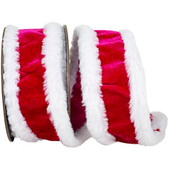 Plush Velvet Faux Fur Trim Wired Edge Ribbon, 5-yard