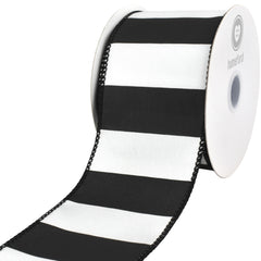 Classic Wide Horizontal Stripes Wired Ribbon, 10-yard