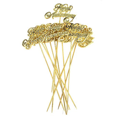 Plastic Chrome "Happy Anniversary" Pick, 5-Inch, 12 Count