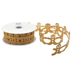 Christmas Gingerbread Man Felt Cutout Ribbon, 10-yard