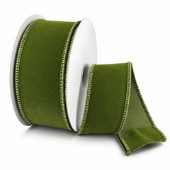 Flat Velvet Wired Ribbon, 10-yard