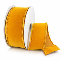 Flat Velvet Wired Ribbon, 10-yard