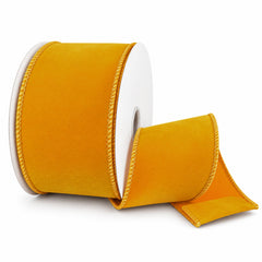 Flat Velvet Wired Ribbon, 10-yard