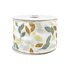 Leaves Textured Finish Wired Ribbon, 10-yard