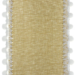 Christmas Puffy Snowball Edge Faux Linen Wired Ribbon, 2-1/2-inch, 10-yard