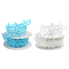 Christmas Snowflake Felt Cutout Ribbon, 1-1/2-inch, 10-yard