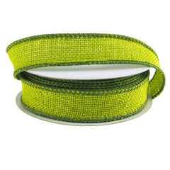 Faux Burlap Wired Edge Ribbon, 7/8-inch, 10-yard