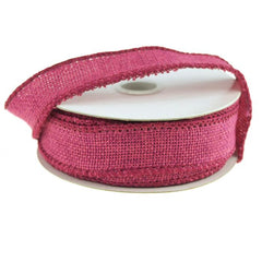 Faux Burlap Wired Edge Ribbon, 7/8-inch, 10-yard