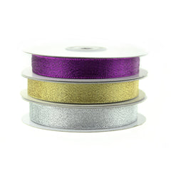 Metallic Taffeta Christmas Ribbons, 25-yard