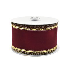 Christmas Velvet Victorian Edge Wired Ribbon, 10-yard