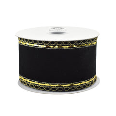 Christmas Velvet Victorian Edge Wired Ribbon, 10-yard