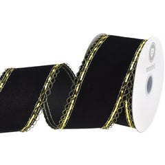 Christmas Velvet Victorian Edge Wired Ribbon, 10-yard