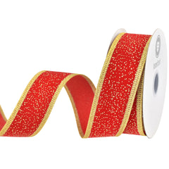 Christmas Sparkle Velvet Wired Ribbon, 10-yard