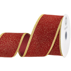 Christmas Sparkle Velvet Wired Ribbon, 10-yard