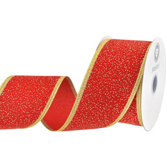 Christmas Sparkle Velvet Wired Ribbon, 10-yard