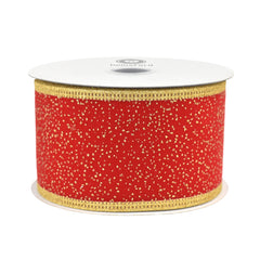 Christmas Sparkle Velvet Wired Ribbon, 10-yard