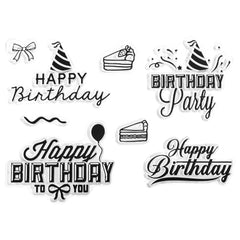 Birthday Party Reusable Craft Stamps, 2-inch, 15-piece