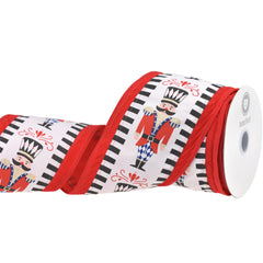Christmas Nutcracker Dash Velvet Edge Wired Ribbon, 10-yard