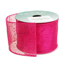 Metallic Dots Chiffon Ribbon Wired Edge, 2-1/2-inch, 10-yard