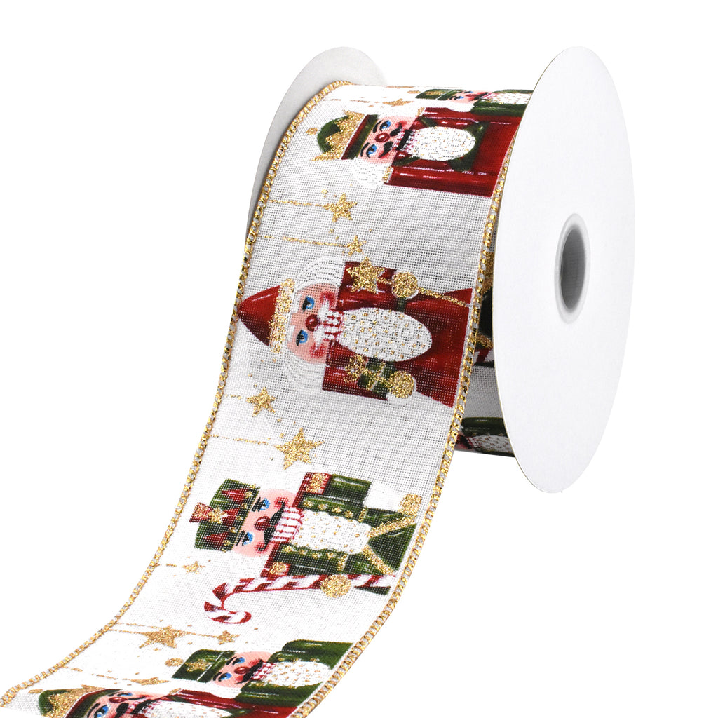 Sparkle Nutcracker Wired Ribbon, 2-1/2-Inch, 10-Yard