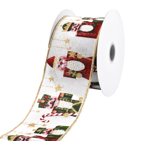 Sparkle Nutcracker Wired Ribbon, 2-1/2-Inch, 10-Yard