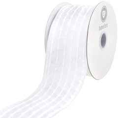 Christmas Iridescent Snowball Weave Wired Ribbon, 10-yard