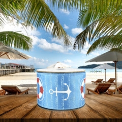 Summer Anchors Life Preservers Satin Wired Ribbon, 2-1/2-inch, 10-yard