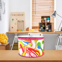 Abstract Bright Ink Mix Pattern Wired Ribbon, 2-1/2-inch, 10-yard