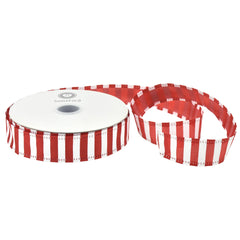 Christmas Candy Cane Stripes Satin Wired Ribbon, 7/8-inch, 10-yard