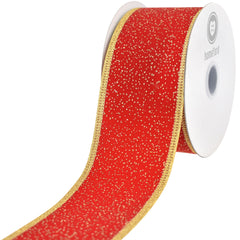 Christmas Sparkle Velvet Wired Ribbon, 10-yard