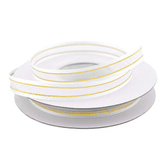Gold-Lined Satin Edge Organza Ribbon, 25-yard