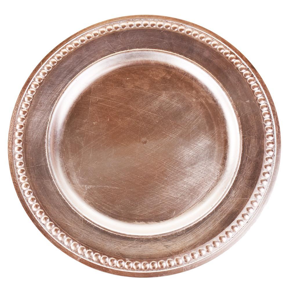 Beaded Trim Charger Plate, 14-Inch, 1-Count