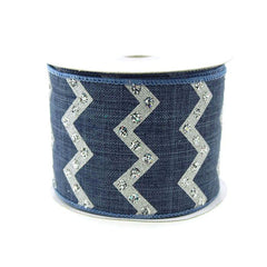 Chevron Glitters Canvas Ribbon, 2-1/2-inch, 10-yard